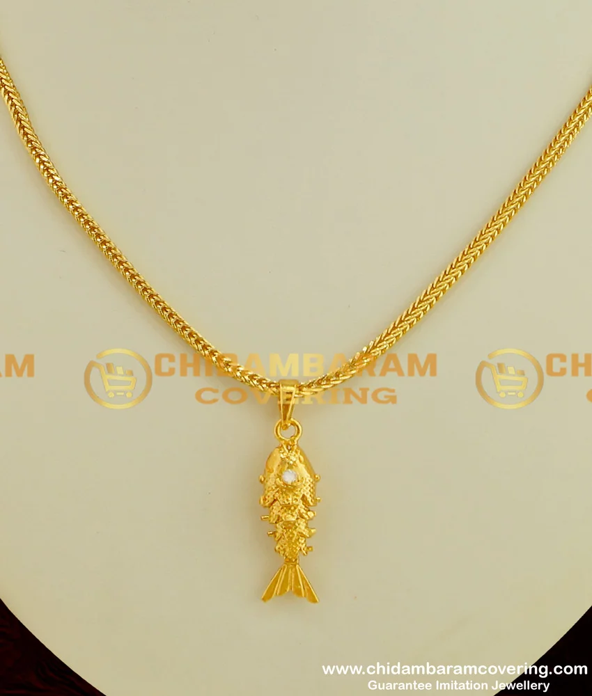 Gold chain deals with fish pendant